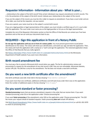 Birth Record Amendment Application - Minnesota, Page 2