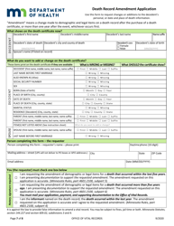 Death Record Amendment Application - Minnesota, Page 7
