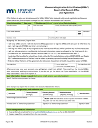 Document preview: Minnesota Registration & Certification (Mr&c) County Vital Records Office User Agreement - Minnesota