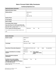 Net-Metering Registration Form - Vermont, Page 3