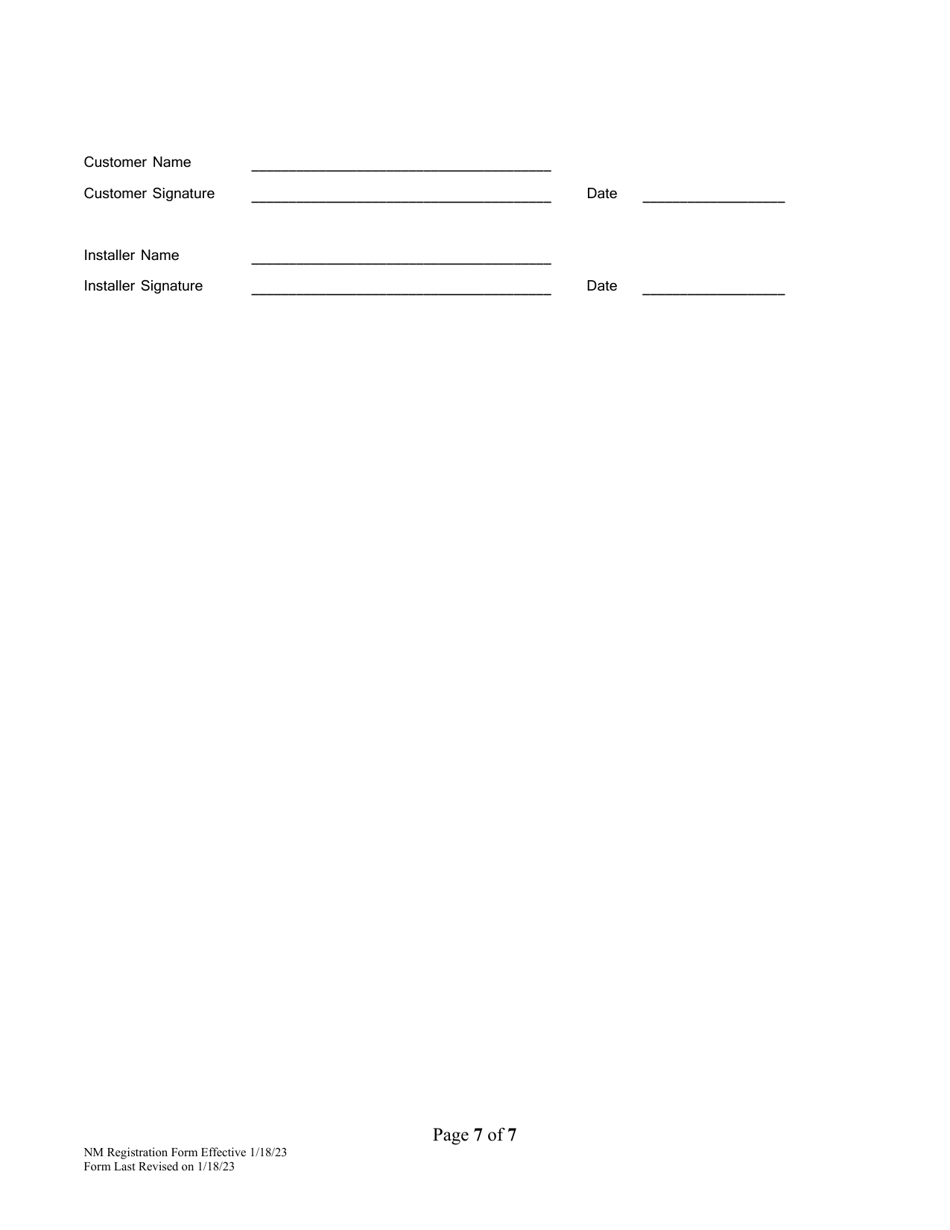 Net-Metering Registration Form - Vermont, Page 7