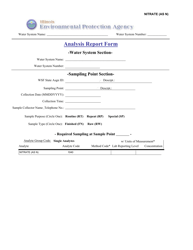 Document preview: Nitrate Analysis Report Form - Illinois