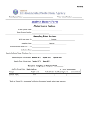 Document preview: Nitrite Analysis Report Form - Illinois
