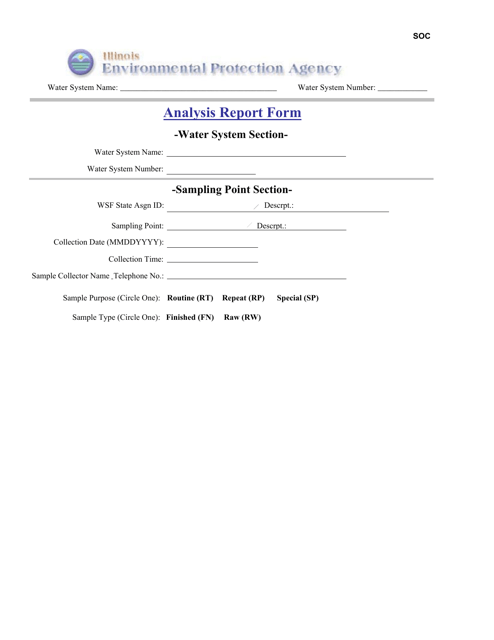Soc Analysis Report Form - Illinois Download Pdf