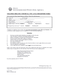 Form PWS172 (IL532 1799) Volatile Organic Chemical (VOC) Analysis Report Form - Illinois