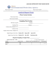 Document preview: Lead and Copper Entry Point Source Water Analysis Report Form - Illinois