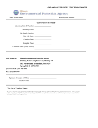 Lead and Copper Entry Point Source Water Analysis Report Form - Illinois, Page 2