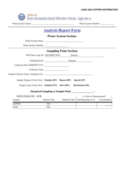 Document preview: Lead and Copper Distribution Analysis Report Form - Illinois