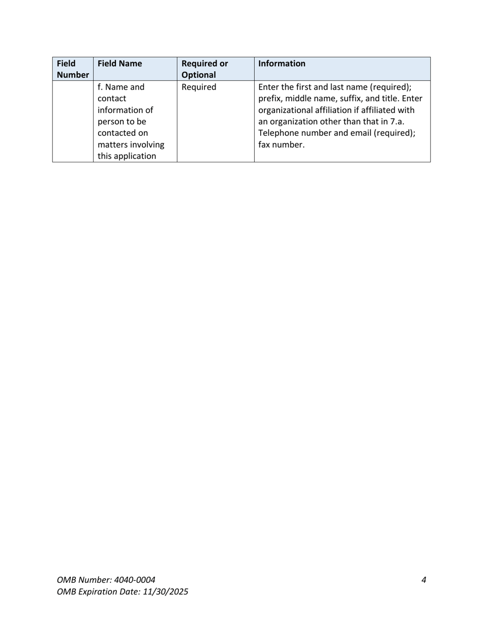 Instructions for Form SF-424 Application for Federal Assistance, Page 4