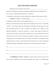 Document preview: Impact Fee Escrow Agreement - Palm Beach County, Florida