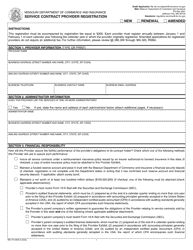 Form MO375-0586 Service Contract Provider Registration - Missouri