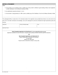 Form MO375-0586 Service Contract Provider Registration - Missouri, Page 2