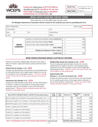 Wida Paper Screener Order Form - Michigan