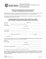 Form DPS-006 Identification File Request for State of Nevada Records of Criminal History Form - Nevada, Page 3
