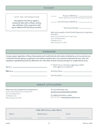 CPD Form 1000 South Carolina Feed Registration Application - South Carolina, Page 3