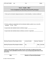 Form DCA BBS37A-636 Request for Temporary Continuing Education (Ce) Waiver - Verification of Disability or Medical Condition - California, Page 2