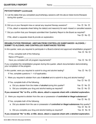 Form DCA BBS37M-443 Quarterly Report - California, Page 5