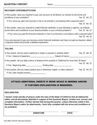 Form DCA BBS37M-443 Quarterly Report - California, Page 7