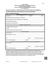 Form DBPR VM7 Continuing Education Provider Application - Florida, Page 2