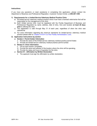 Form DBPR VM4 Application for a Limited-Service Veterinary Medical Practice Clinic Registration - Florida, Page 5