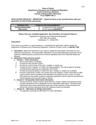 Form DBPR VM13 Change of Responsible Veterinarian - Florida