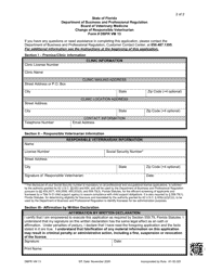 Form DBPR VM13 Change of Responsible Veterinarian - Florida, Page 2