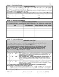 Form DBPR VM14 Application for Veterinarian Temporary License - Florida, Page 7