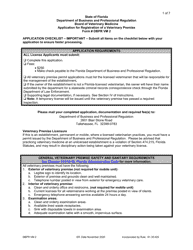 Form DBPR VM2 Application for Registration of a Veterinary Premise - Florida