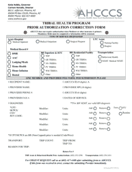 Document preview: Prior Authorization Correction Form - Tribal Health Program - Arizona