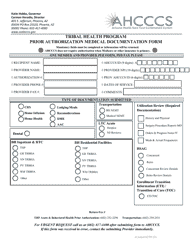Document preview: Prior Authorization Medical Documentation Form - Tribal Health Program - Arizona