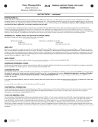 Instructions for Form BT-SUMMARY Business Tax Return Summary - New Hampshire, Page 3