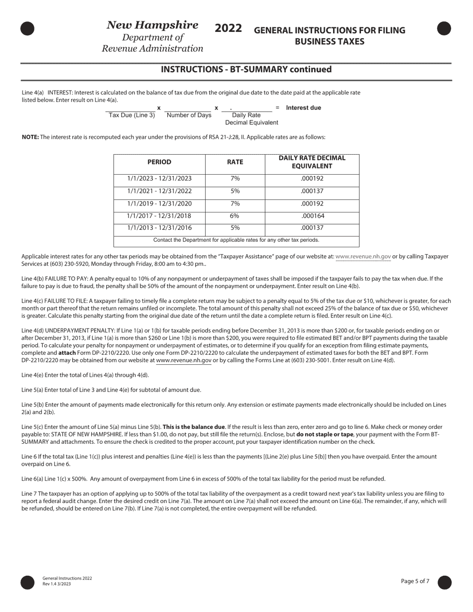 Download Instructions for Form BTSUMMARY Business Tax Return Summary PDF, 2022 Templateroller