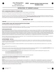 Instructions for Form BT-SUMMARY Business Tax Return Summary - New Hampshire, Page 6