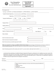 Document preview: Form CD-400 Request for Installment Payment Agreement - New Hampshire