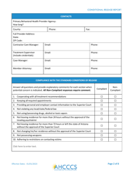 Conditional Release Report - Arizona, Page 2