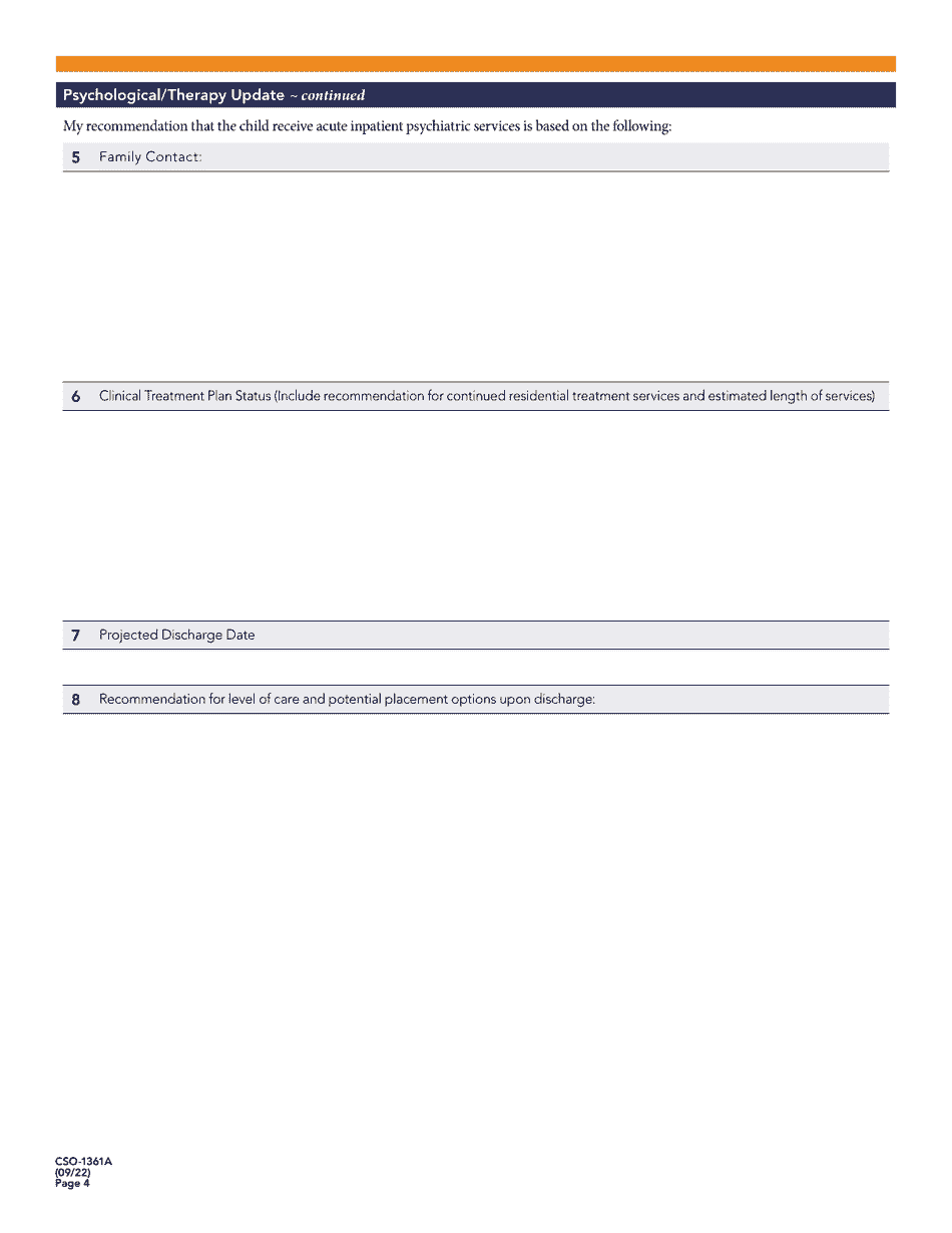 Form CSO-1361A 60 Day Review of Residential / Psychiatric Treatment Services - Arizona, Page 4