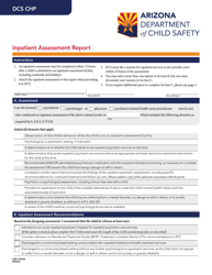 Document preview: Form CSO-1364A Inpatient Assessment Report - Arizona