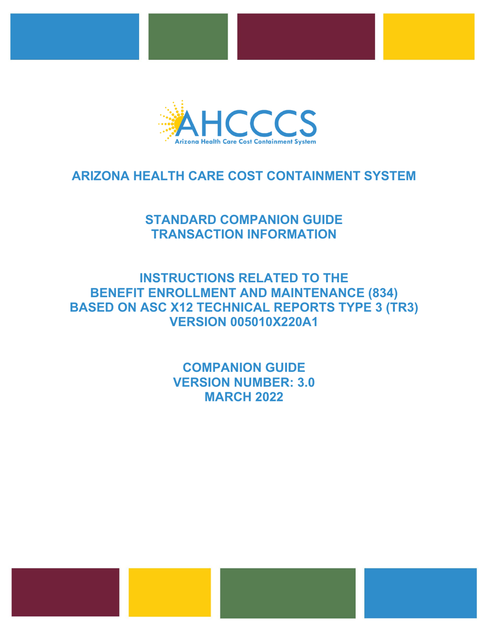 Standard Companion Guide Transaction Information - Arizona, Page 1