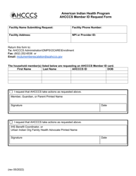 Document preview: American Indian Health Program Ahcccs Member Id Request Form - Arizona