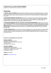 Form BUS-039 Interim Notice of Change of Manager/Member - Domestic/Foreign Limited Liability Company - Connecticut, Page 3