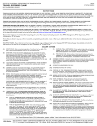 Form DOT FA-0302 Travel Expense Claim - California, Page 2