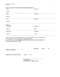 Individual Health Care Provider Complaint Form - Connecticut, Page 3