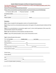 Document preview: Student Medical Exemption Certificate for Required Immunizations - Connecticut