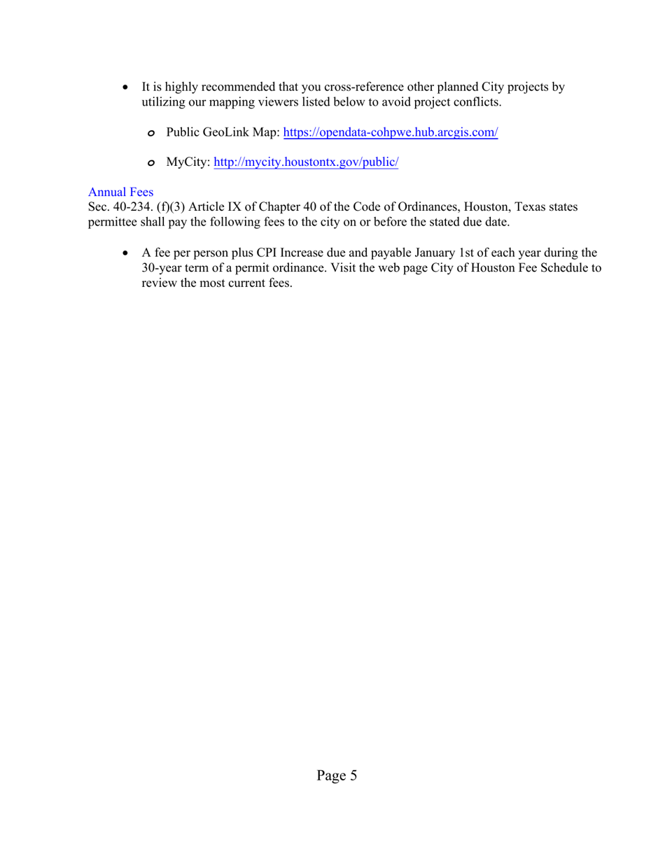 Pipeline Street Crossing Permit Application Package - City of Houston, Texas, Page 5