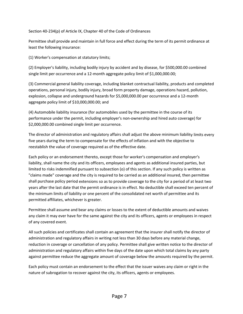 Pipeline Street Crossing Permit Application Package - City of Houston, Texas, Page 7