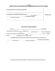 Document preview: Form CO Application to Cease Operation - Kansas