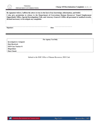Form 8 Charge of Discrimination Complaint - Virginia, Page 2