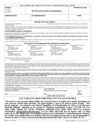 Form CLK/CT.141 Residential Eviction Summons - Miami-Dade County, Florida (English/Spanish/French/Haitian Creole), Page 2