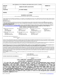 Form CLK/CT.141 Residential Eviction Summons - Miami-Dade County, Florida (English/Spanish/French/Haitian Creole), Page 4