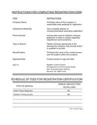 Form RCP-7 Health Physics Registration - Radiation Control Program - North Dakota, Page 2